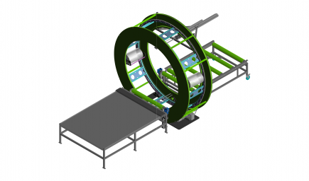 Пакетировщик дверей в стрейч-пленку